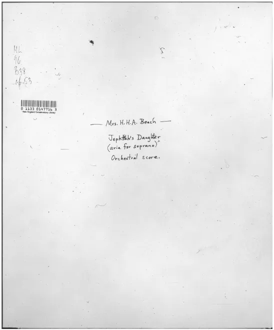 First page of Jephthah's Daughter