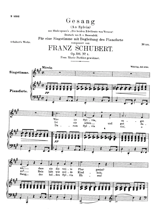 First page of An Sylvia