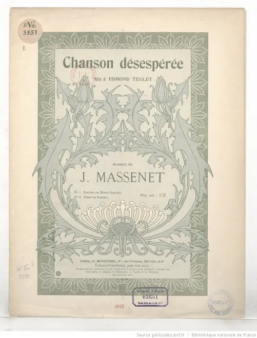 First page of Chanson désespérée