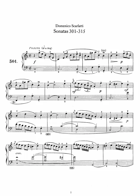First page of Keyboard Sonata in C major