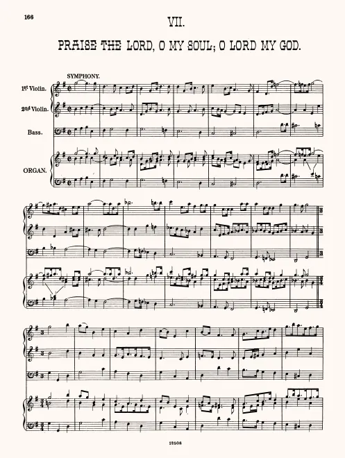 First page of Praise the Lord, O My Soul, O Lord My God