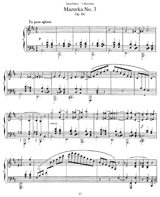 First page of Mazurka in B minor