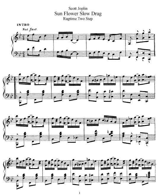 First page of Sunflower Slow Drag