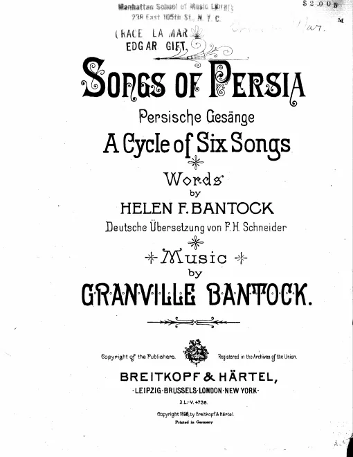 First page of Songs of Persia