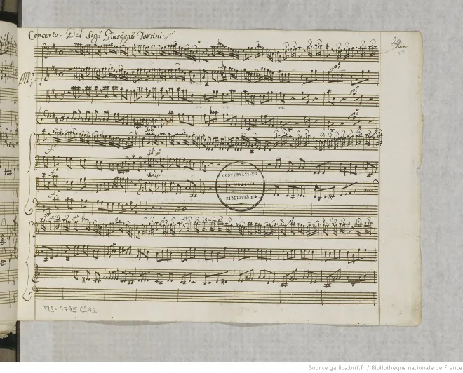 First page of Violin Concerto in D major