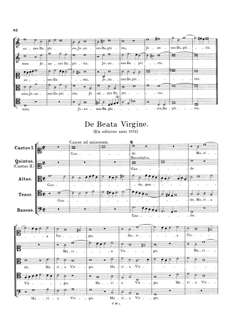 First page of Gaude Virgo Maria