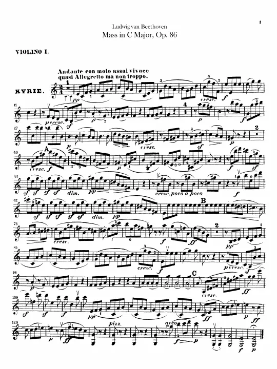 First page of Mass in C major