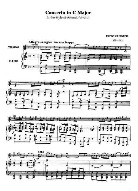First page of In the Style of Antonio Vivaldi