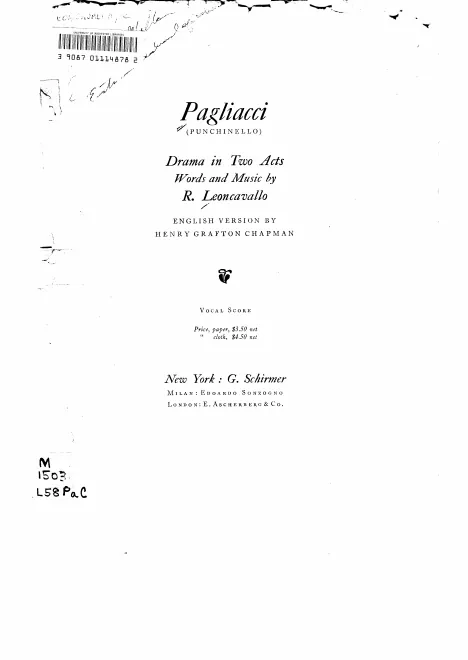 First page of Pagliacci