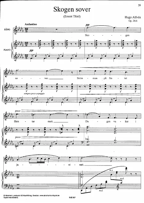 First page of Sju dikter av Ernest Thiel