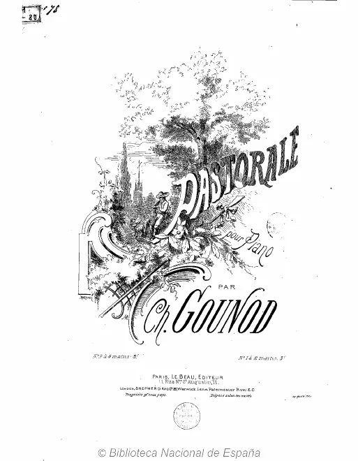 First page of Pastorale pour piano