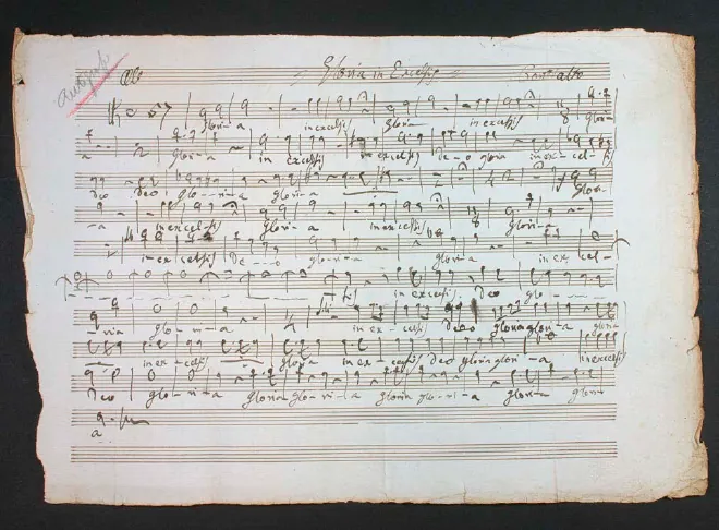 First page of Gloria in excelsis in C major