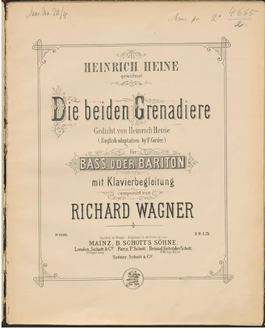 First page of Les deux grenadiers