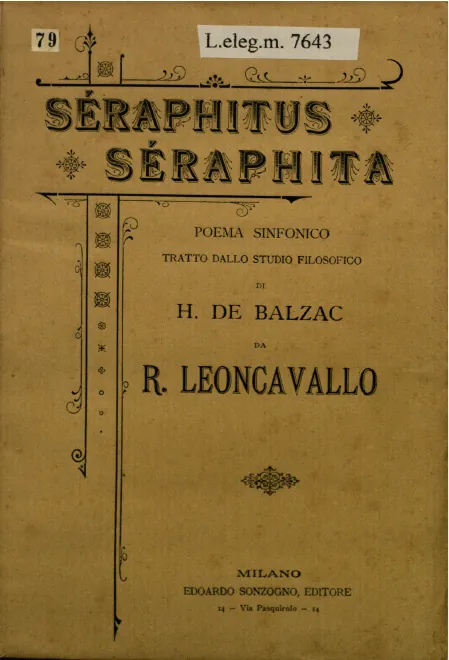 First page of Séraphitus Séraphita