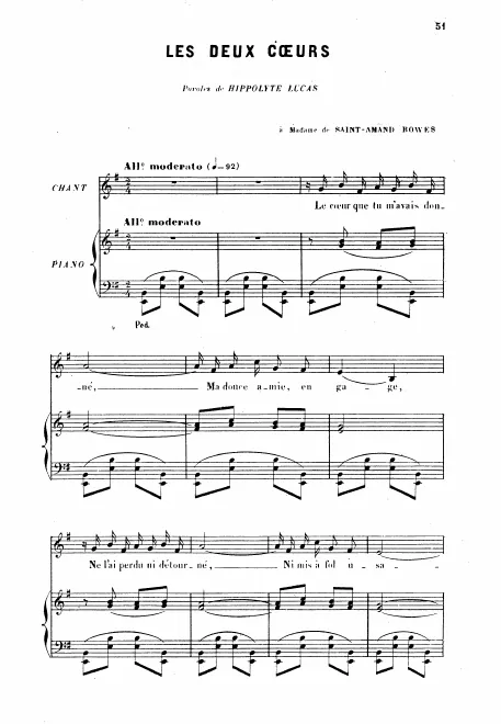 First page of Les deux coeurs