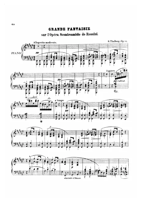 First page of Grand fantaisie sur l'opéra Semiramide de Rossini pour piano