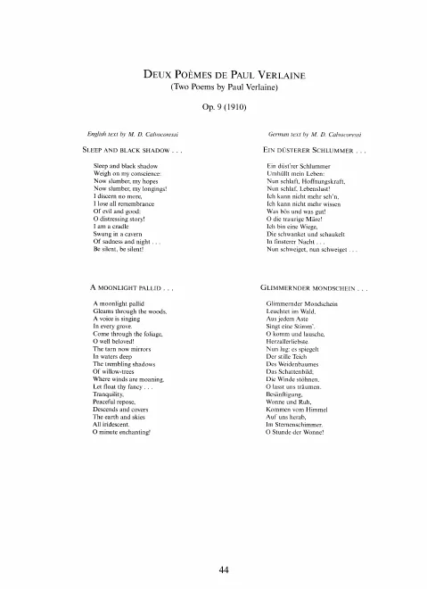 First page of 2 Poems by Paul Verlaine