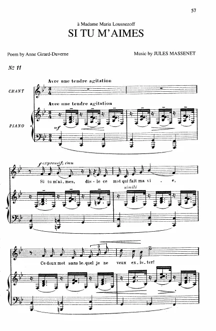 First page of Si tu m'aimes ...