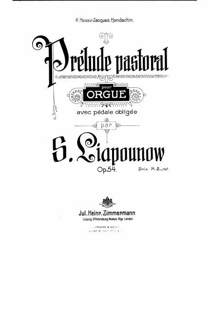First page of Prélude pastoral
