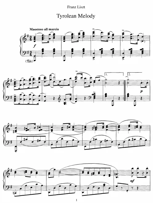 First page of Tyrolean Melody