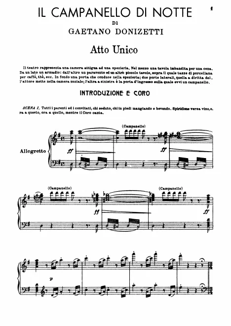 First page of Il campanello di notte