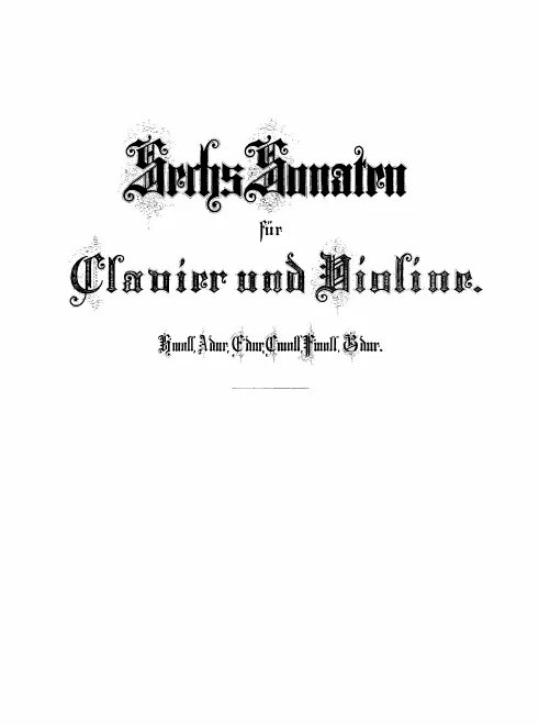 First page of Sonate für Clavier und Violine