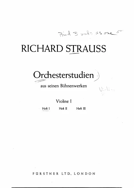 First page of Orchesterstudien aus Richard Strauss' Bühnenwerken