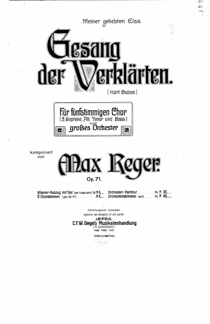 First page of Gesang der Verklärten