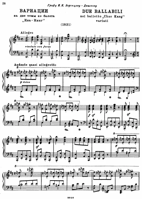First page of Variations on Themes from the Ballet 'Chao Kang'