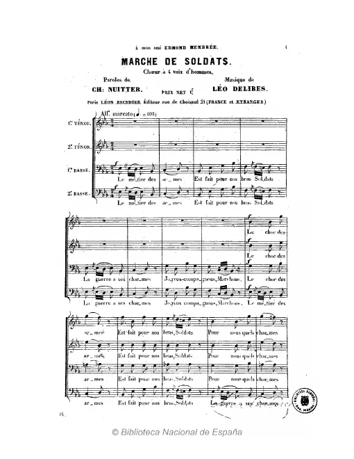First page of Marche de soldats