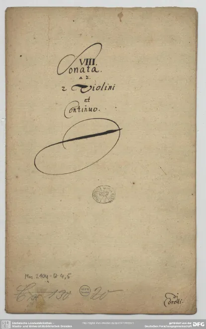 First page of Trio Sonata in D minor