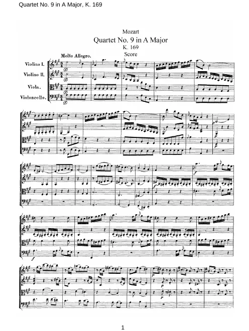 First page of String Quartet No.9