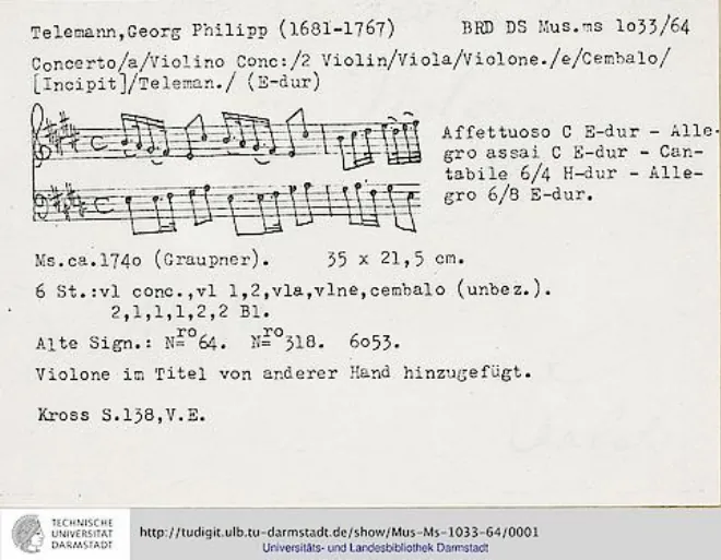 First page of Violin Concerto