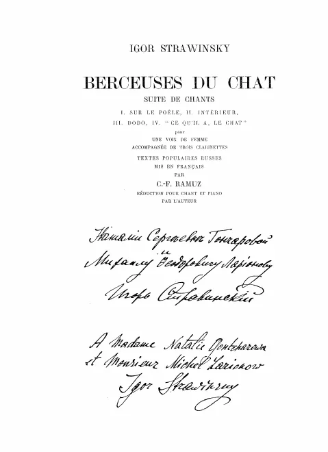 First page of Berceuses du chat