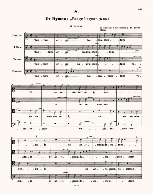First page of Tantum ergo