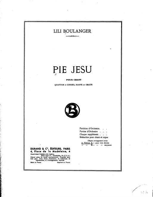 First page of Pie Jesu