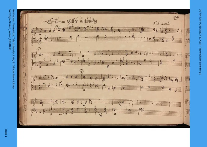 First page of O Lamm Gottes unschuldig