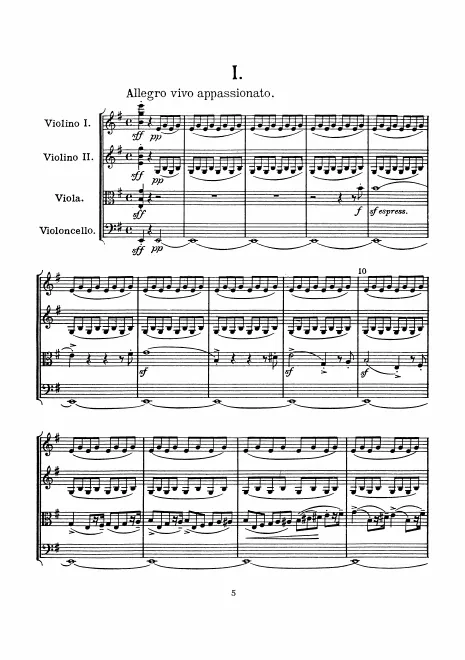 First page of String Quartet No.1