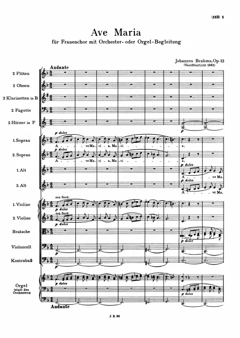 First page of Ave Maria