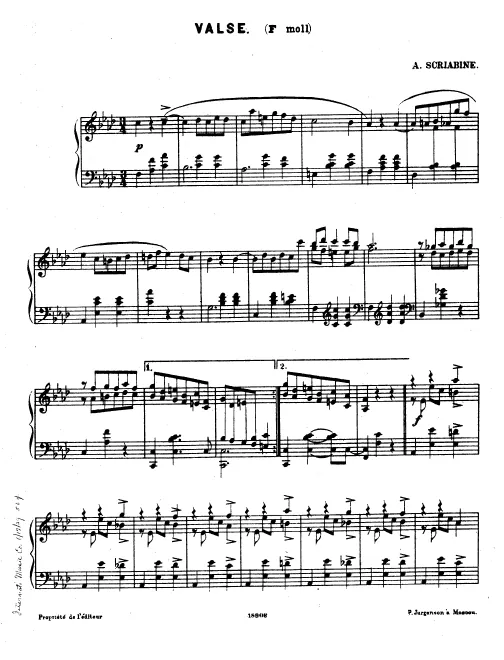First page of Waltz, Op.1