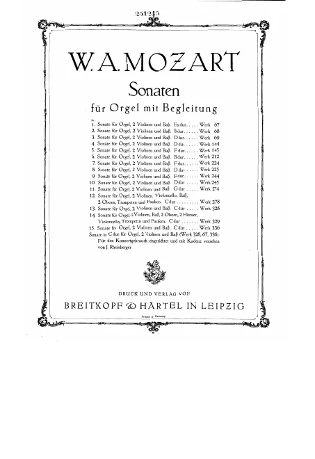First page of Church Sonata No.3