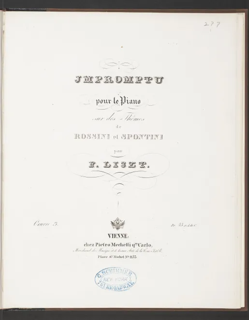 First page of Impromptu brillant sur des thèmes de Rossini et Spontini