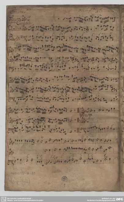 First page of Trio Sonata in A major