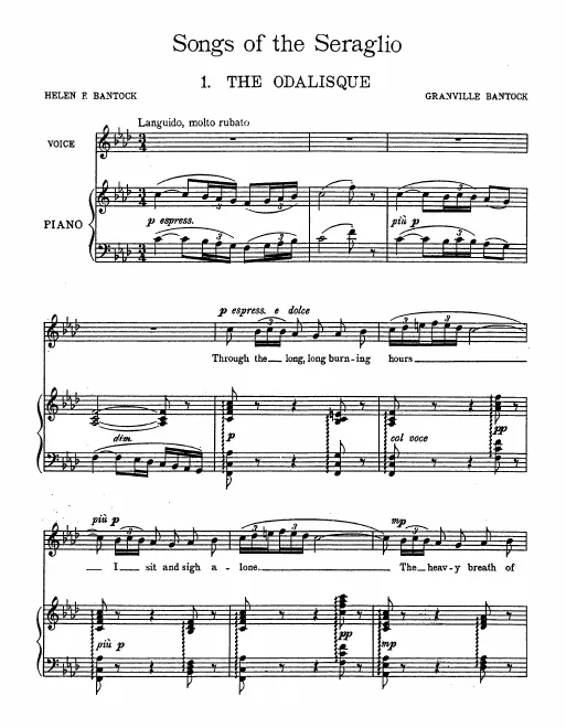 First page of Songs of the Seraglio