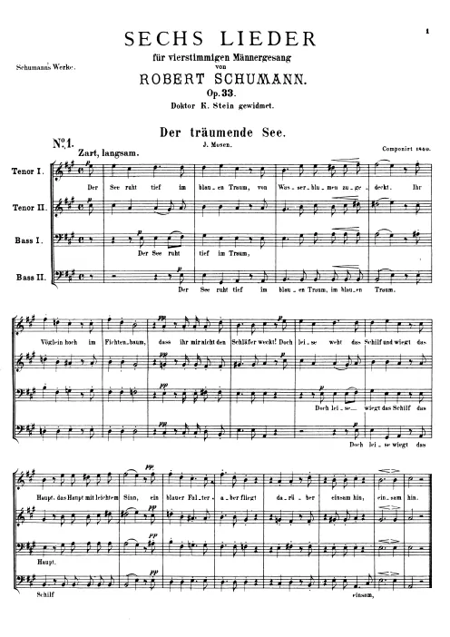 First page of 6 Lieder