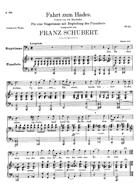 First page of Fahrt zum Hades, D.526