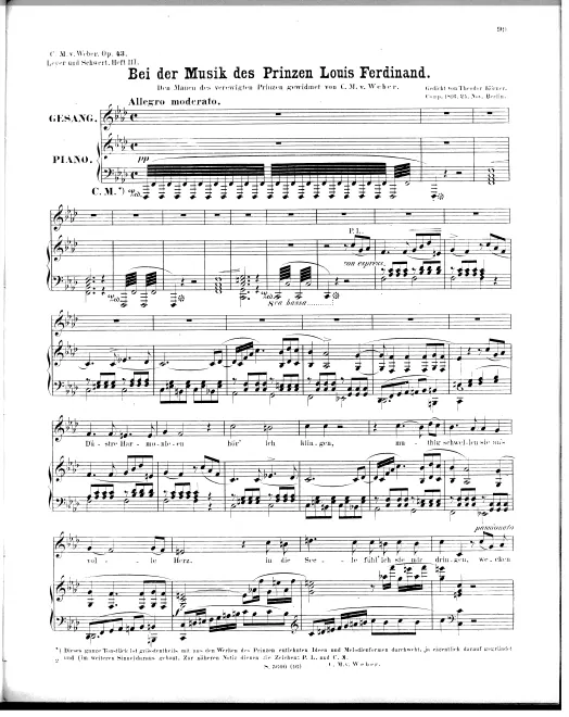 First page of Bei der Musik des Prinzen Louis Ferdinand von Preussen