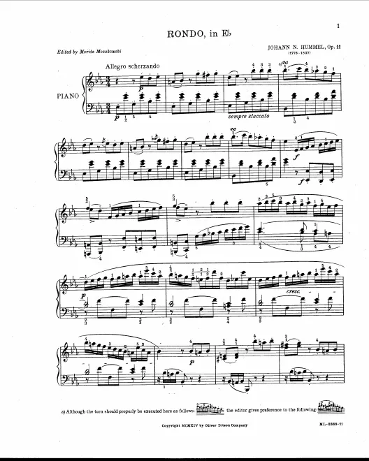 First page of Rondo, Op.11