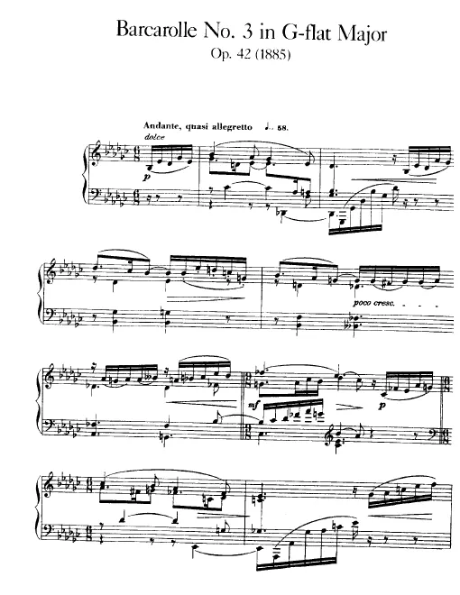 First page of Barcarolle No.3