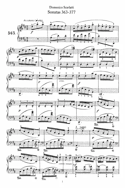 First page of Keyboard Sonata in D major